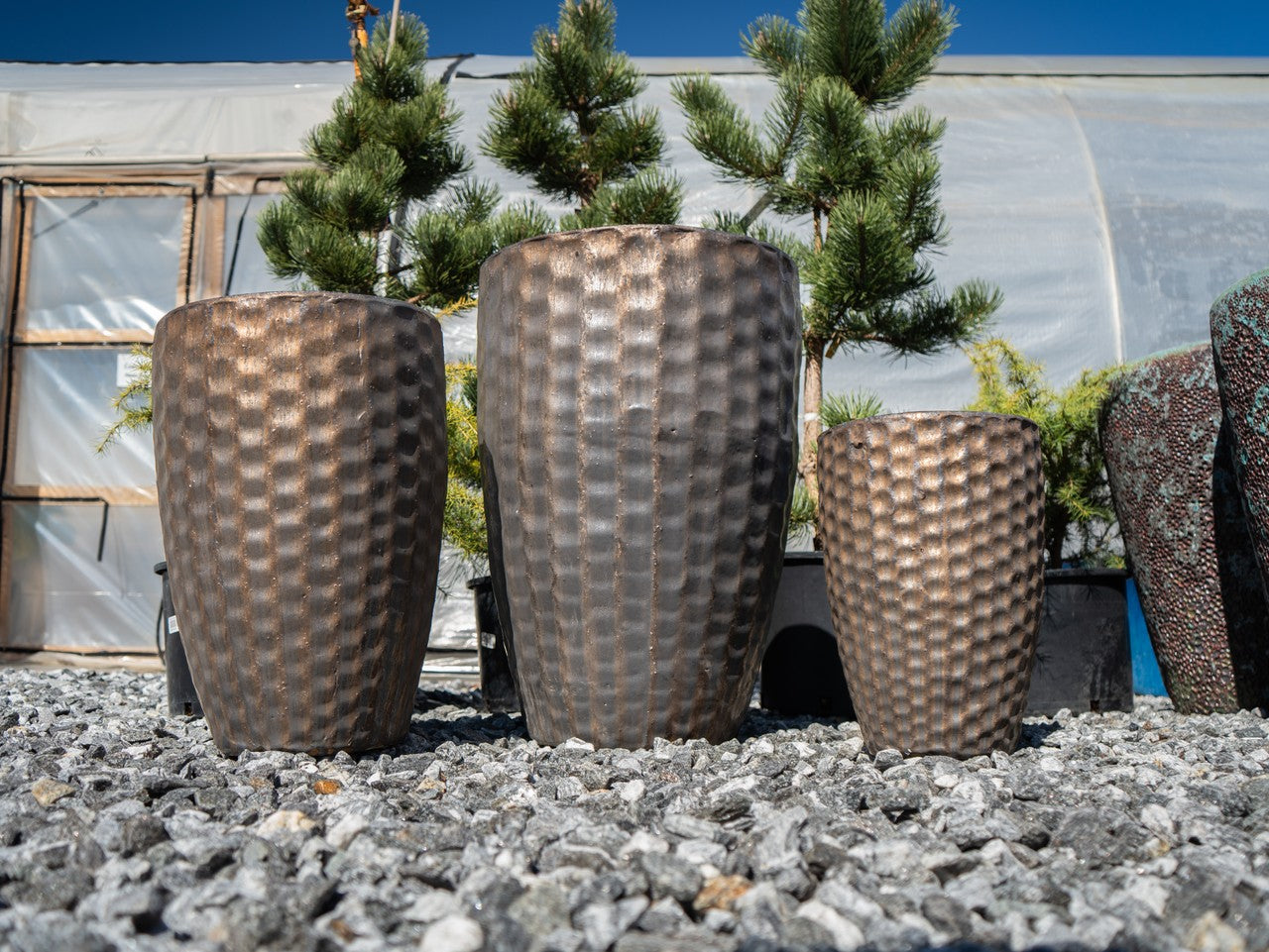 Hammered Jar LG Black Copper Pottery
