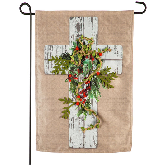 Garden Flag Christmas Cross