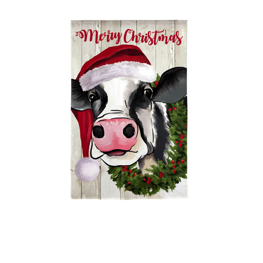 Garden Flag Christmas Cow