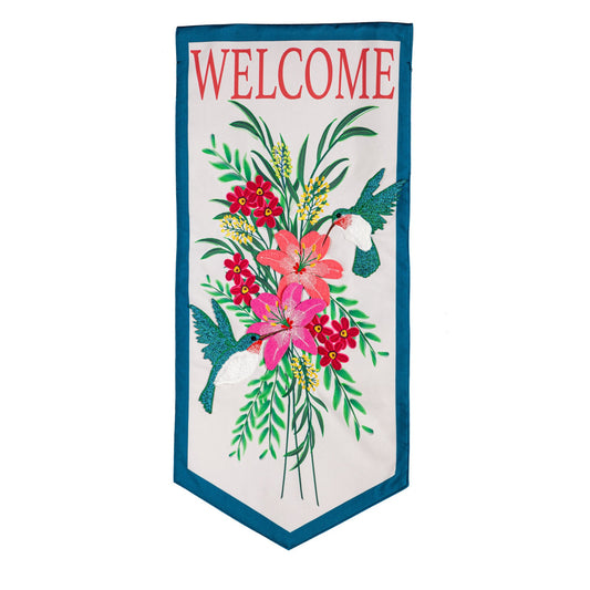 Garden Flag Hummingbird Welcome