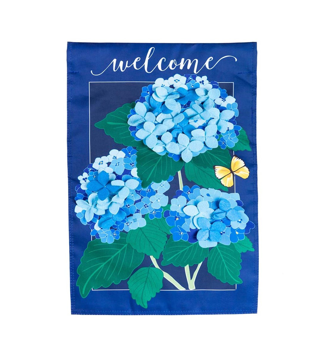 House Flag Welcome Home Hydrangeas