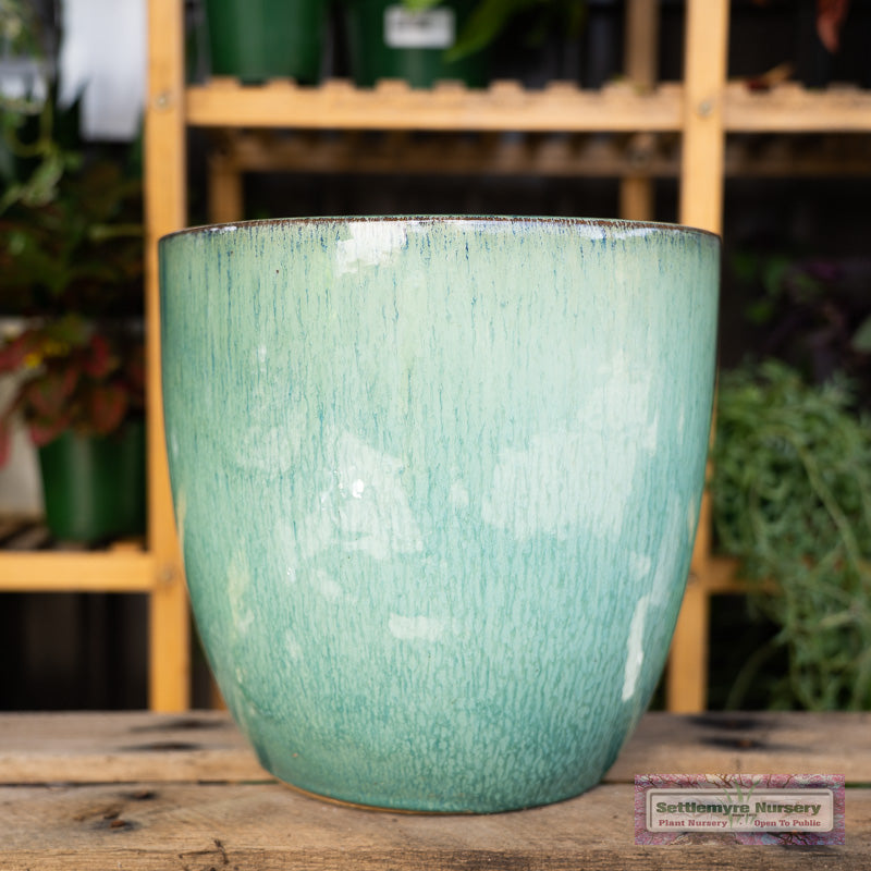 Short Egg Medium Aqua Garden Pot