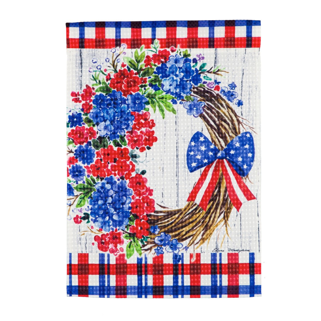 Garden Flag Summer Patriotic Wreath