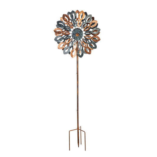 Copper and Verdigris Leaves Wind Spinner 75 - 201482