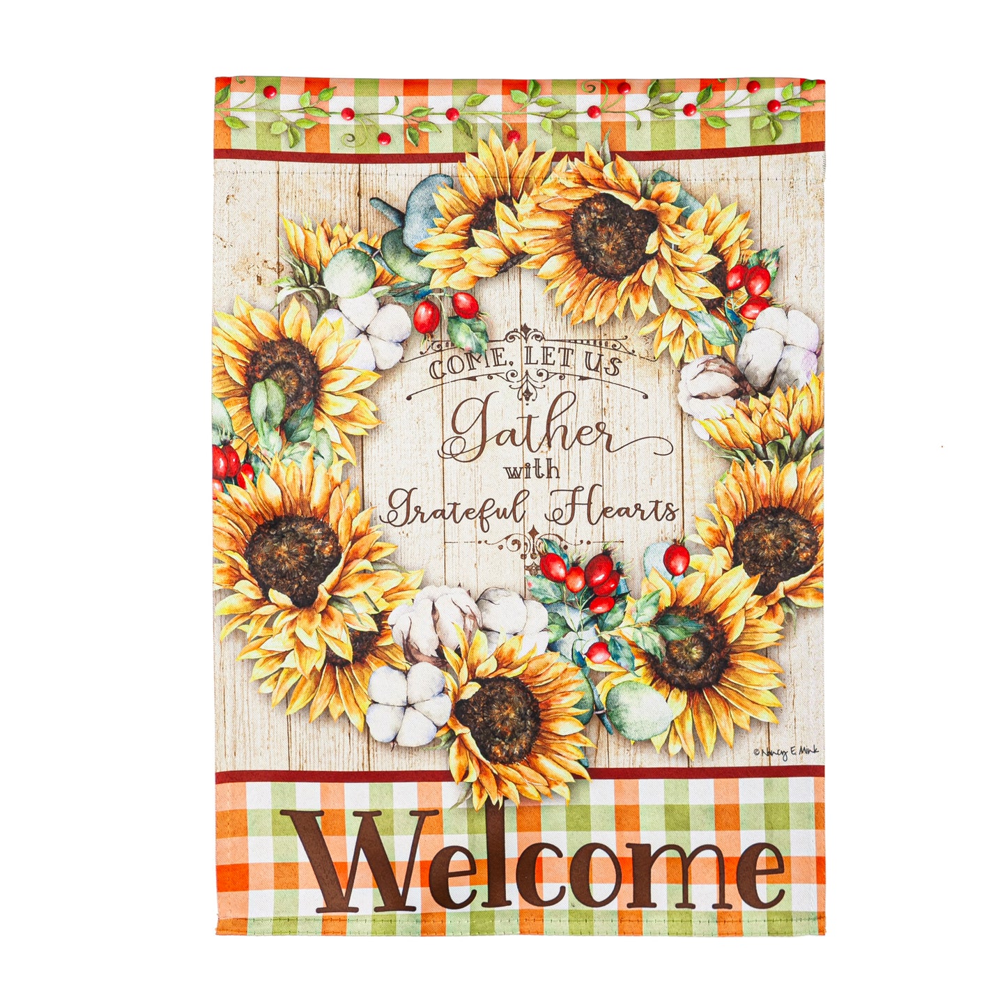 Garden Flag Fall Farmhouse Wreath