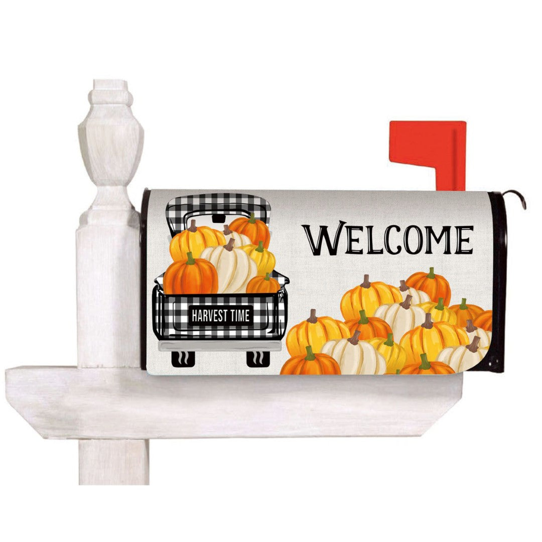 Mailbox Cover Fall Pumpkin Plaid Truck