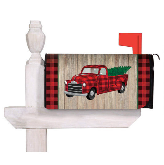 Mailbox Cover Christmas Plaid Truck