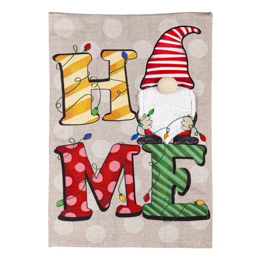 Garden Flag Christmas Gnome Home