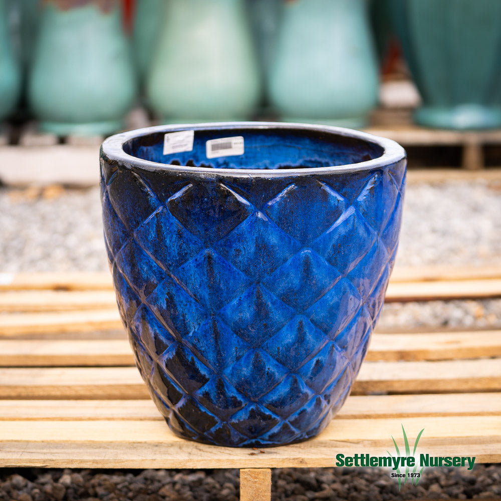 Pottery Pineapple Planter L 18 Blue