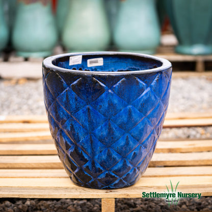 Pottery Pineapple Planter L 18 Blue