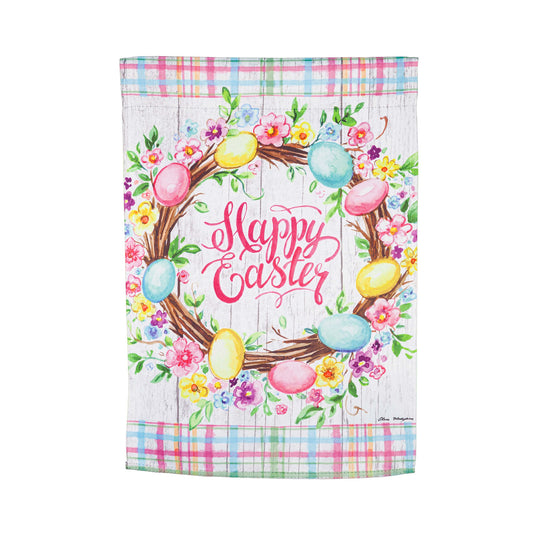 Garden Flag Easter Floral Wreath