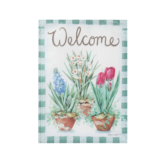 Garden Flag Spring Potted Plants