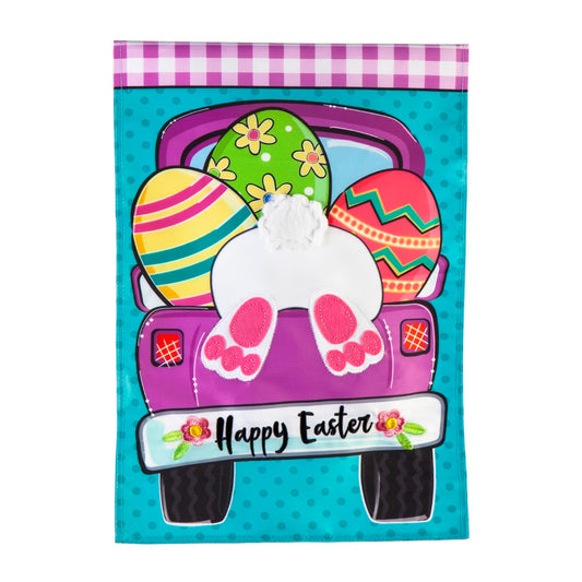 Garden Flag Easter Truck Bunny Bottom