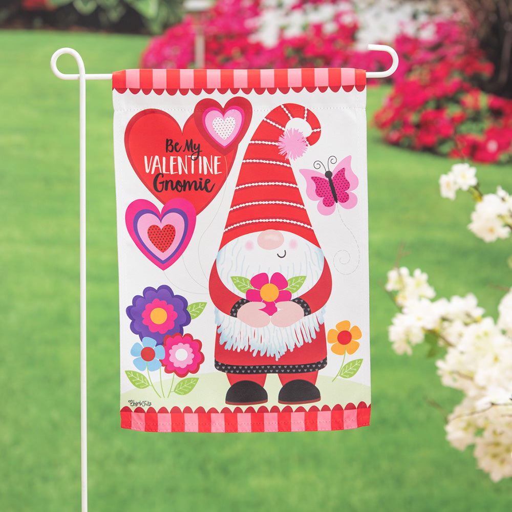 Garden Flag Valentines Gnome