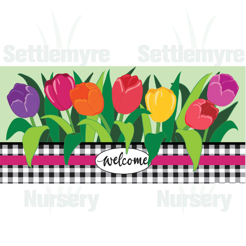 Mat Spring Welcome Tulips