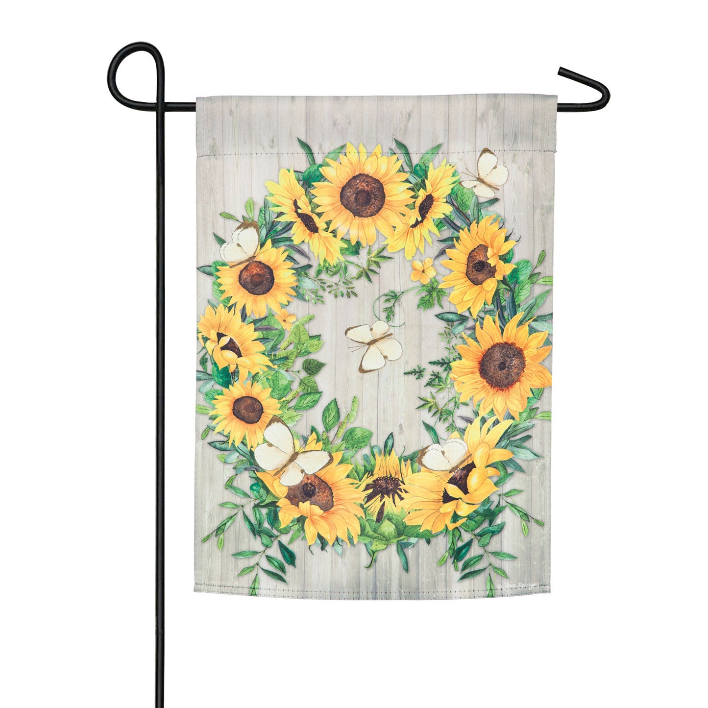 Garden Flag Spring Sunflower Wreath