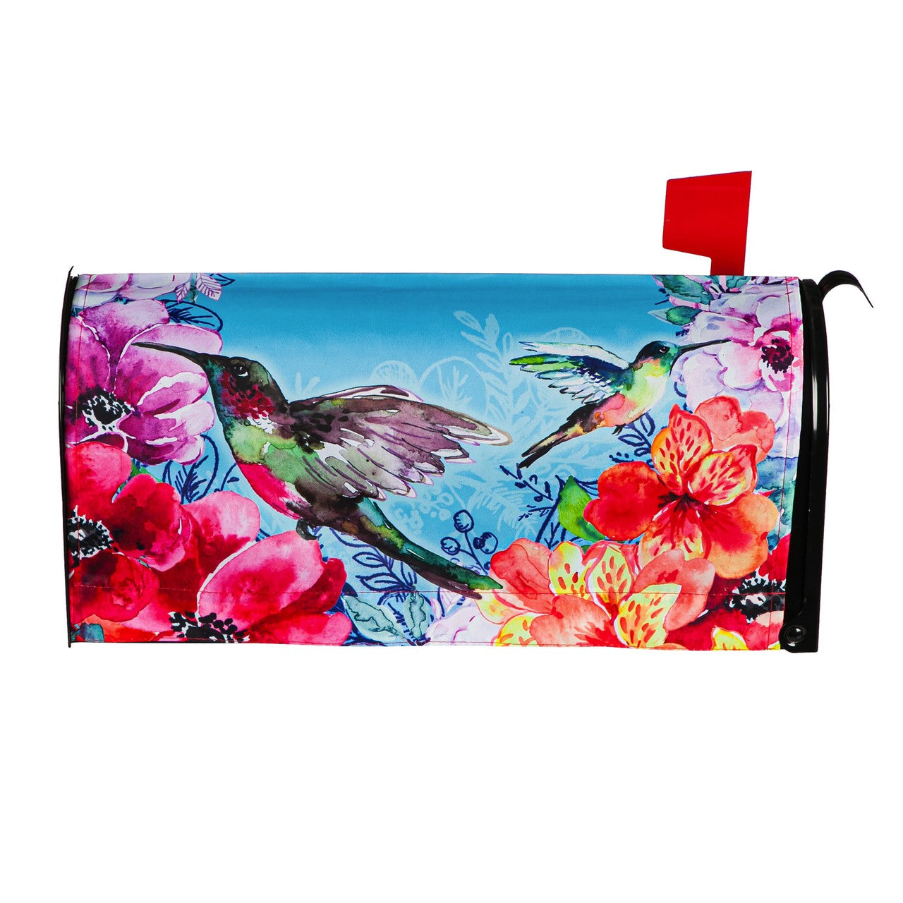 Mailbox Cover Spring Bright Flowers and Hummingbir