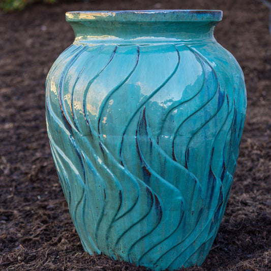 Pottery Spinnaker Jar Aqua