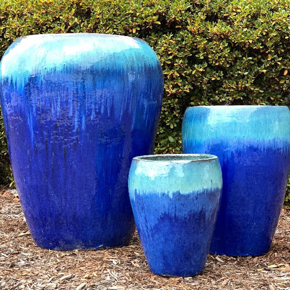 Pottery Tall Egg Sm Falling Blue