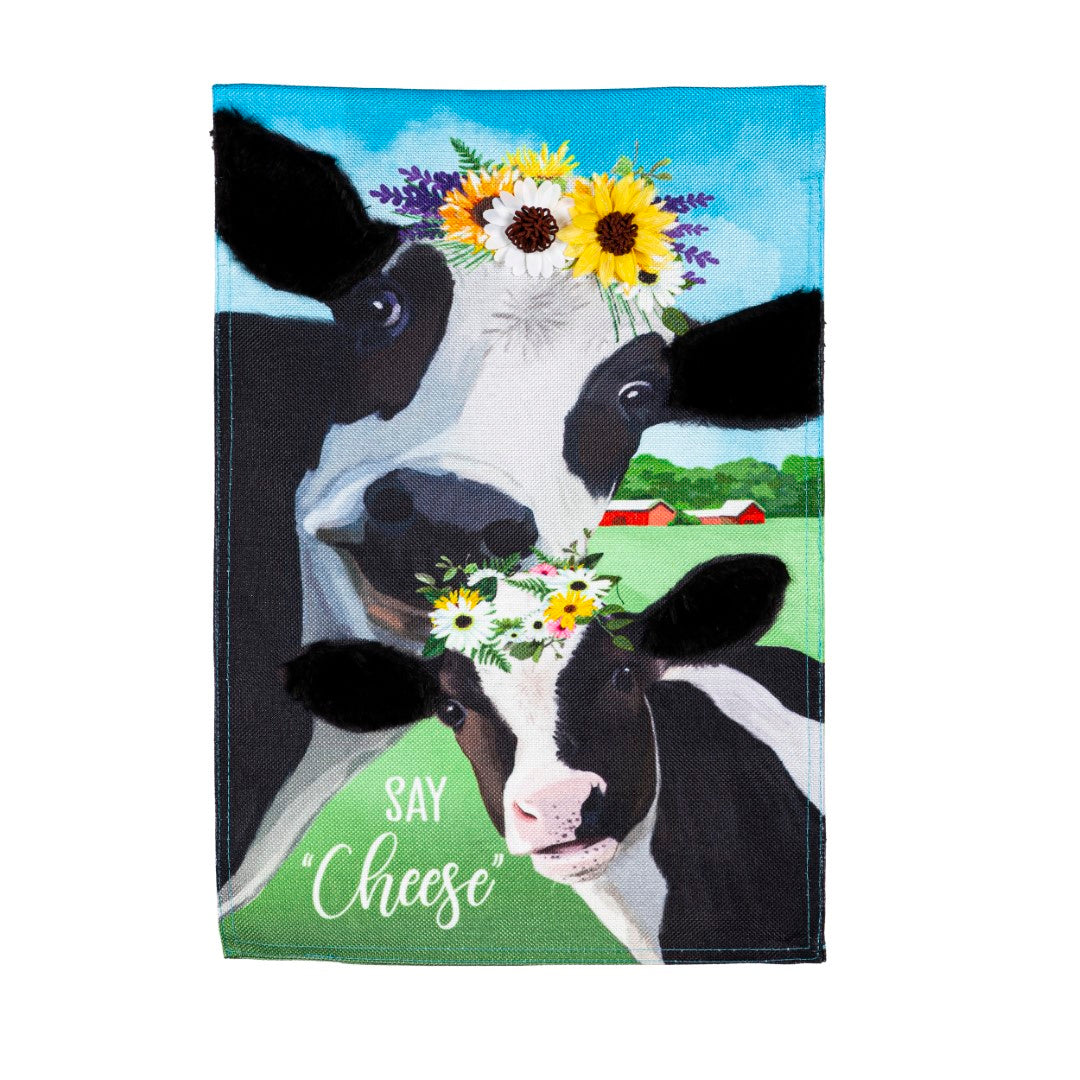 Garden Flag Summer Say Cheese Cows