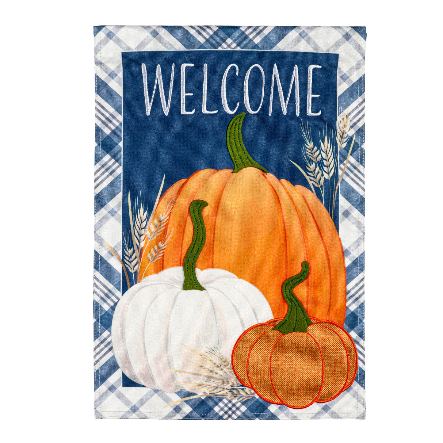 Garden Flag Fall Plaid Pumpkin