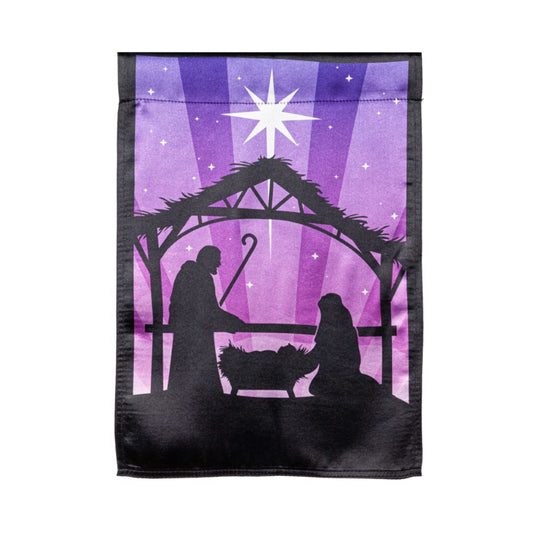 Garden Flag Christmas Nativity Lustre