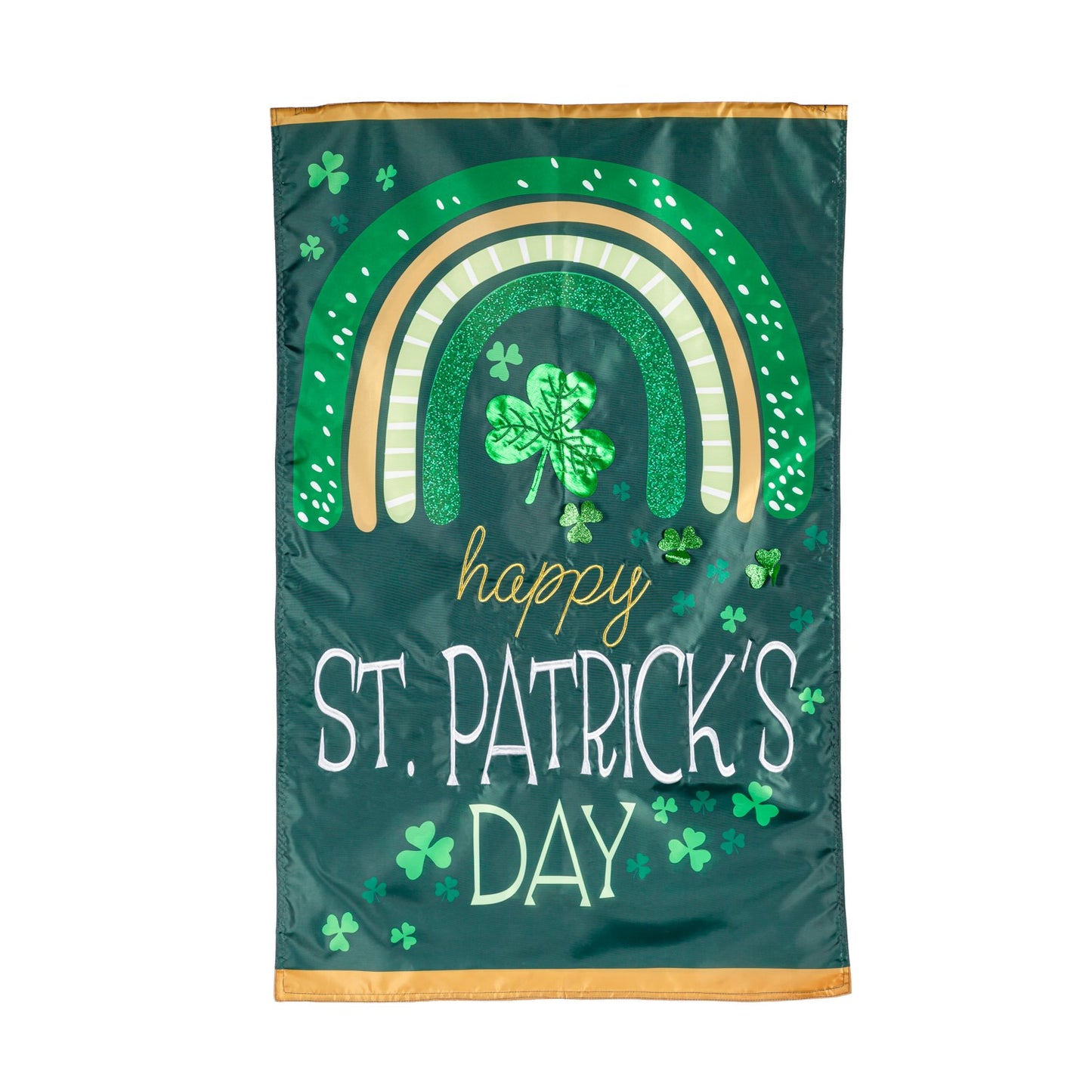 Garden Flag Spring Rainbow and Shamrocks