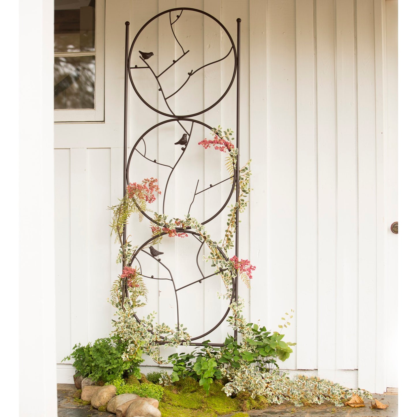 Metal Circle of Birds Trellis 80 H x 24 W