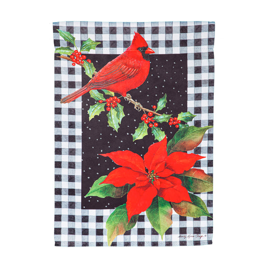 Garden Flag Christmas Cardinal and Holly