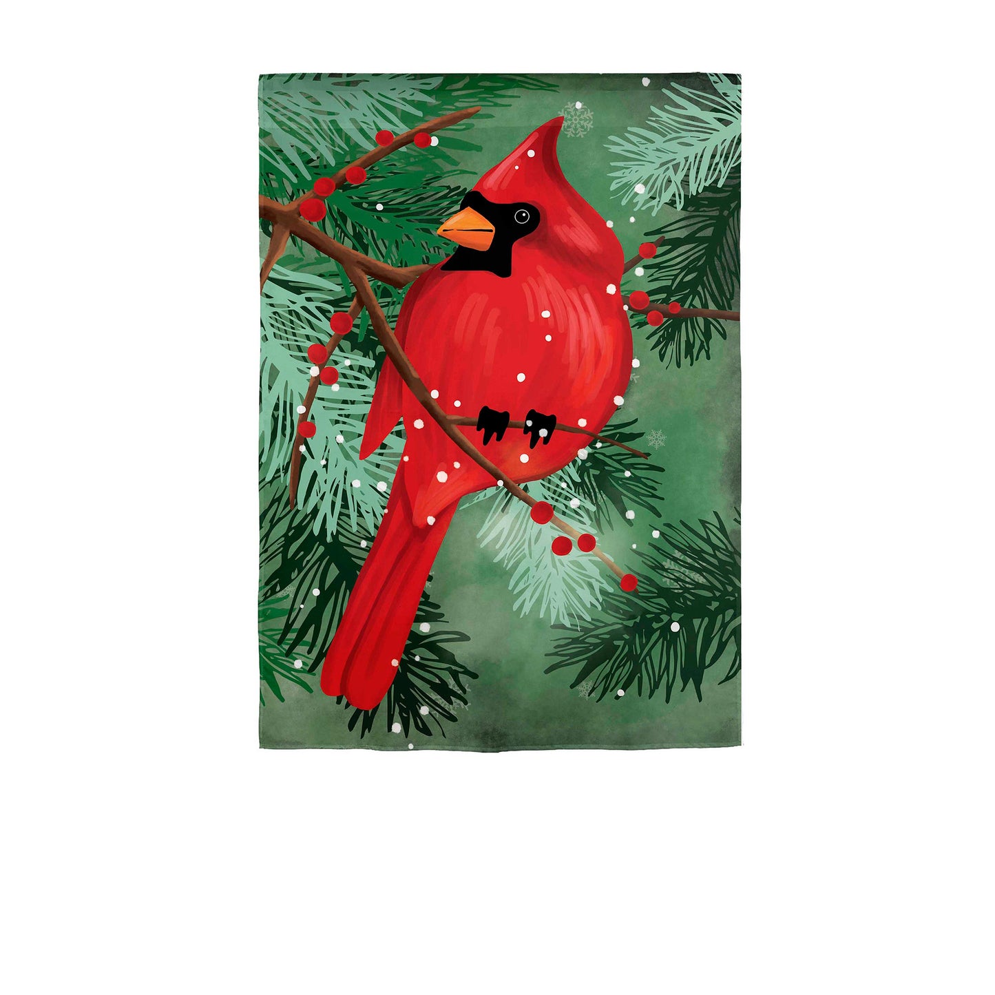 Garden Flag Christmas Cardinal in Pines