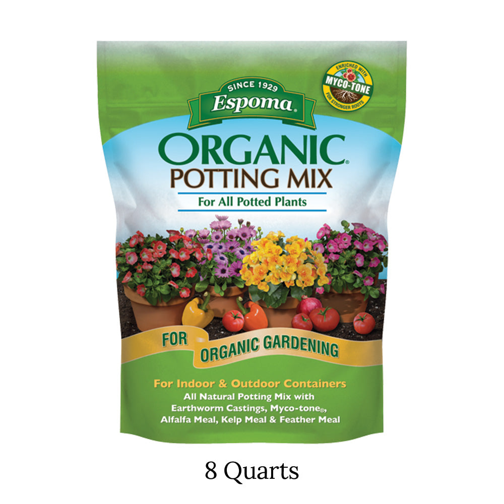 A bag of organic potting mix from Espoma