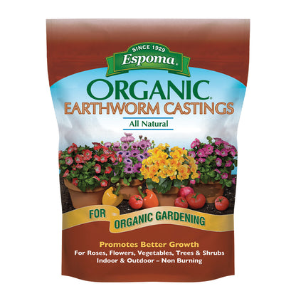 Organic Earthworm Castings from Espoma in 4 pound bag