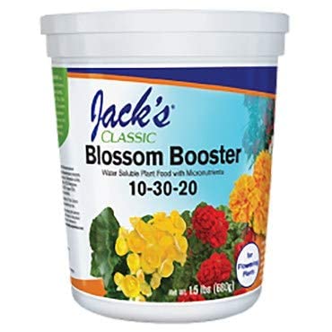 Container of Jack's Classic Blossom Booster 10-30-20 fertilizer