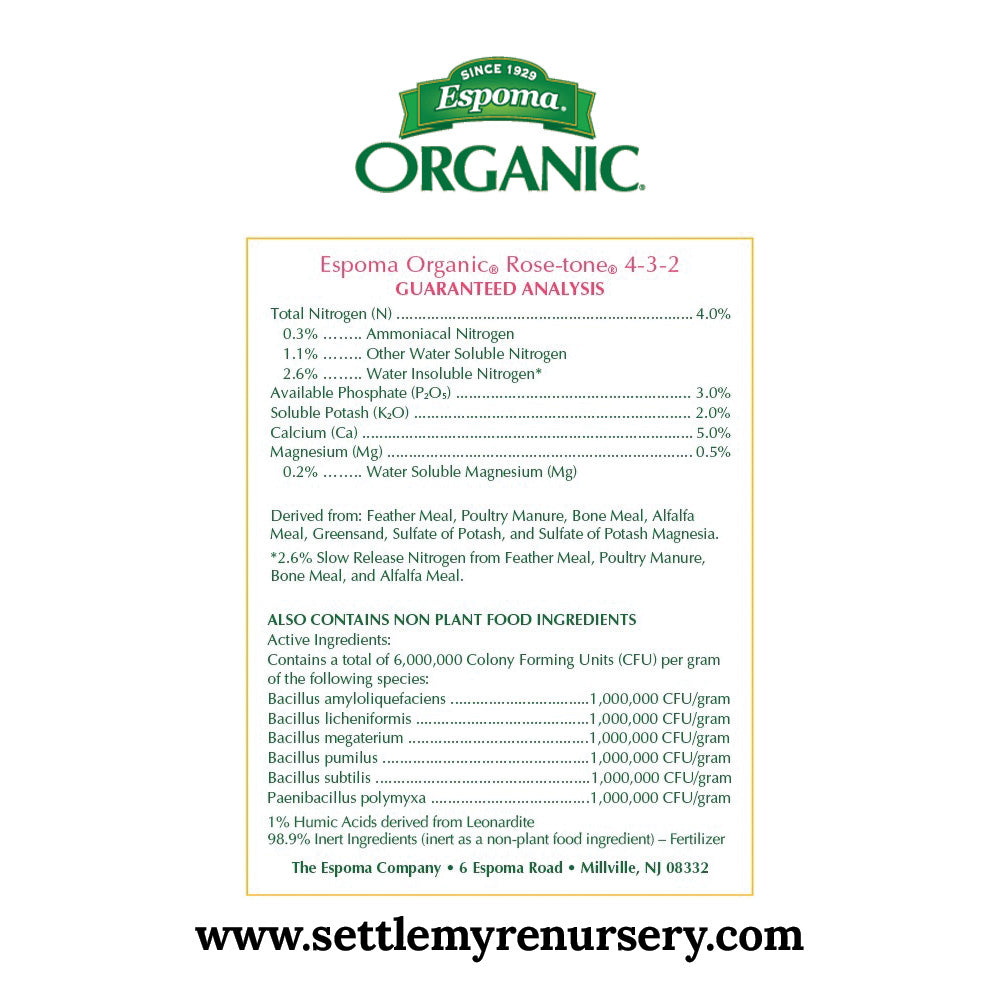 Ingredients in Espoma Organic Rose-tone rose food