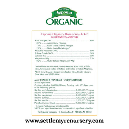 Ingredients in Espoma Organic Rose-tone rose food