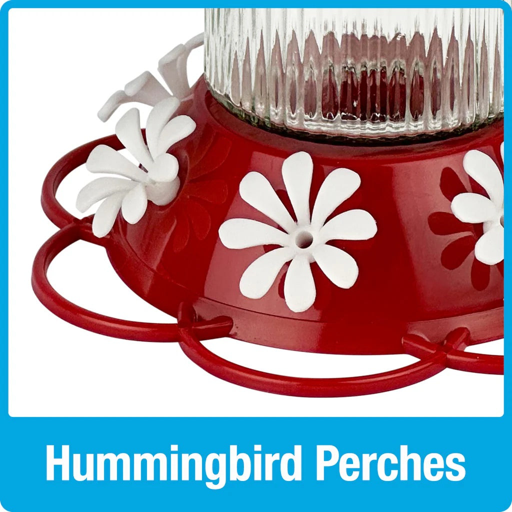 Hummingbird Feeder Ribbed Rose 28oz