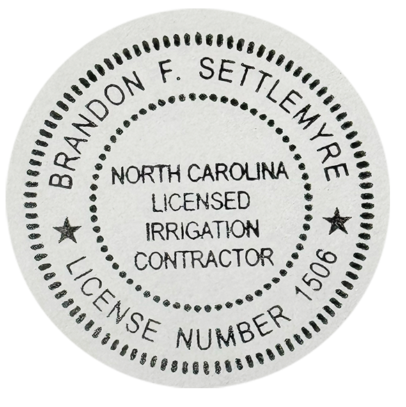 North Carolina Licensed Irrigation Contractor, License Number 1506